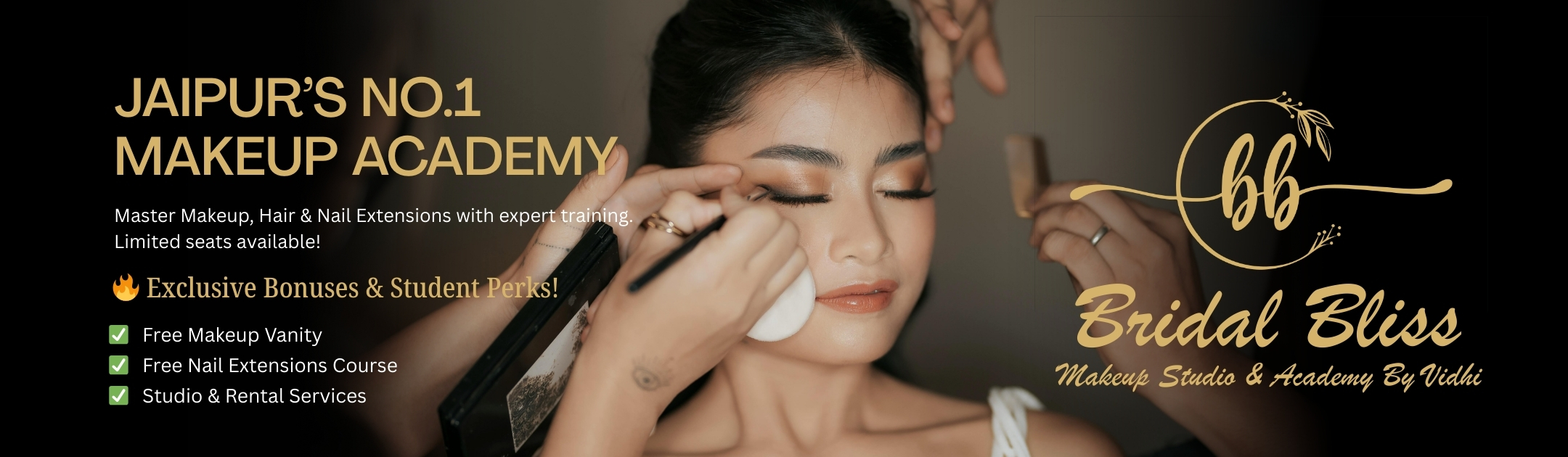 A stunning bride receiving her bridal makeup, with the artist delicately applying foundation and blush.